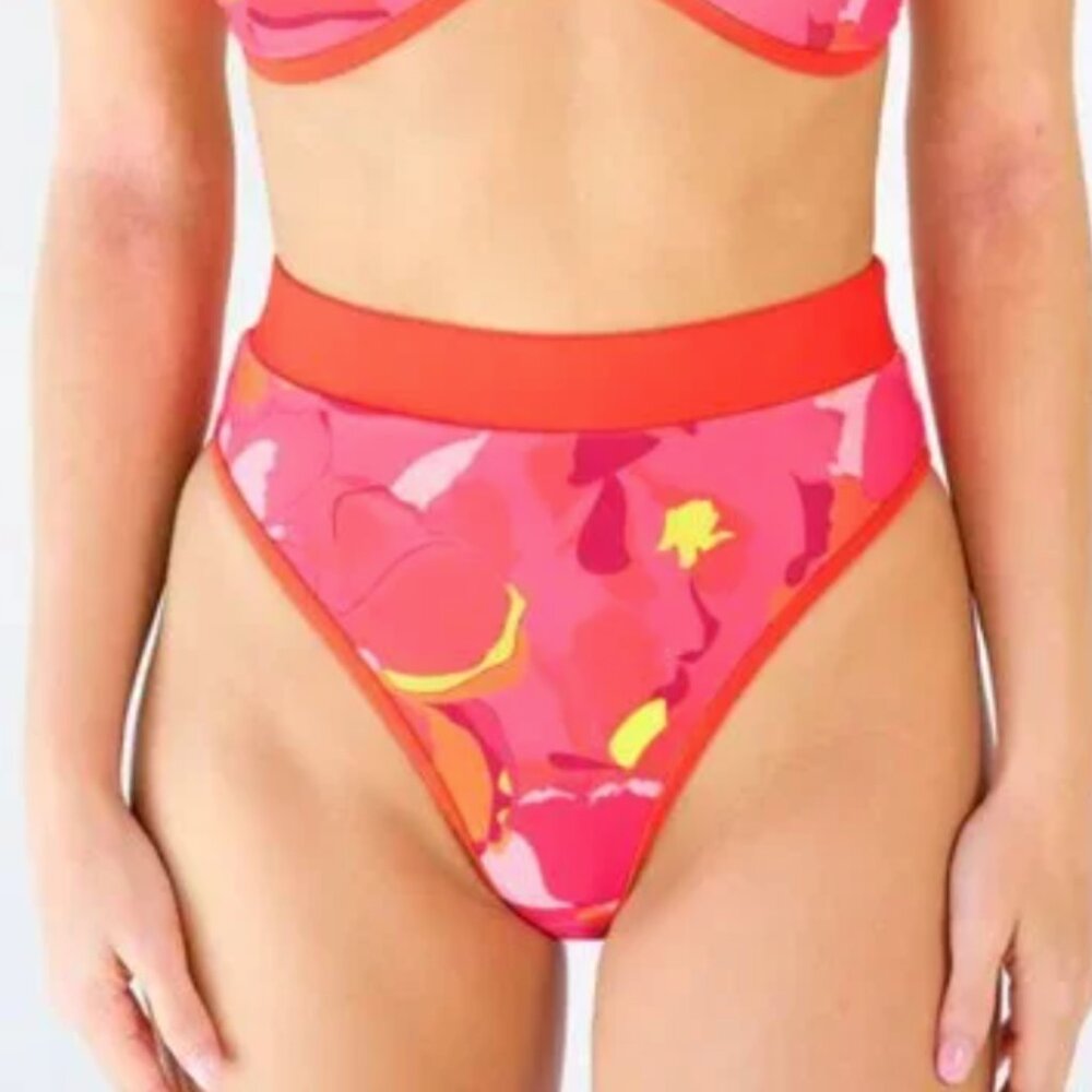 Vibrant Pink and Orange Women's Bikini Set